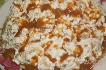 фото рецепта Торт со сливочно-сметанным кремом и сгущенкой