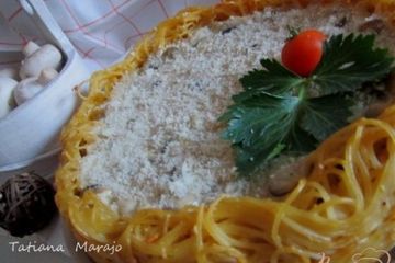 фото рецепта Макаронный пирог с грибами