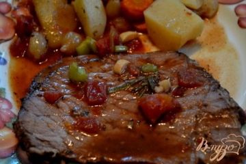 фото рецепта Тушеное мясо с беконом