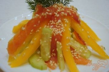 фото рецепта Салат из сёмги холодного копчения
