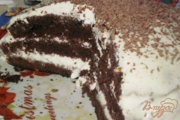фото рецепта Бисквитный торт с черносливом и орехами