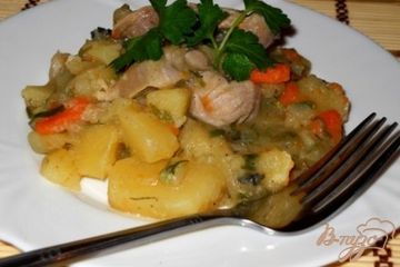 фото рецепта Ароматный картофель с мясом и зеленью