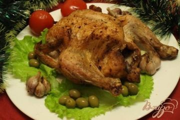фото рецепта Курочка на соли с чесноком