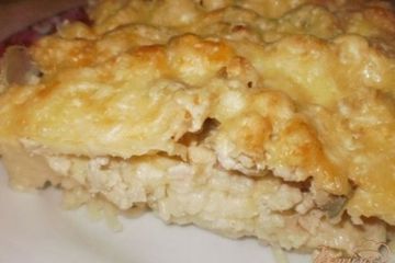 фото рецепта Запеканка из спагетти с мясом и грибами