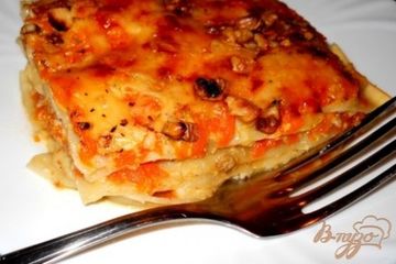 фото рецепта Лазанья с тыквой, сыром и грецкими орехами