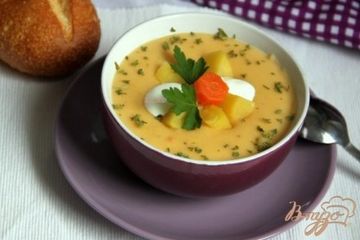 фото рецепта Бархатный крем-суп из картофеля и сельдерея с сыром