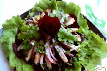 фото рецепта Салат с сельдью под апельсиновым соусом