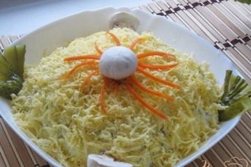 фото рецепта Салат с сардиной и грибами