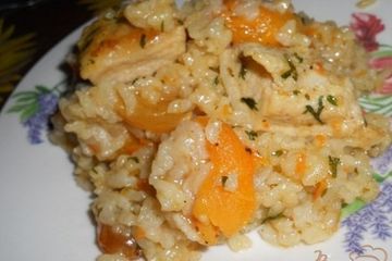 фото рецепта Ризотто с мясом, курагой, изюмом