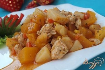 фото рецепта Рагу с тыквой и курицей
