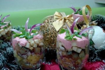 фото рецепта Веррины с сельдью и клюквенным соусом