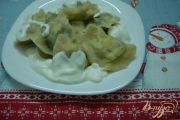 фото рецепта Вареники со шпинатом и творогом
