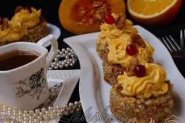 фото рецепта Диетические пирожные с тыквенным кремом