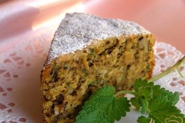 фото рецепта Мятный морковный пирог с грецкими орехами