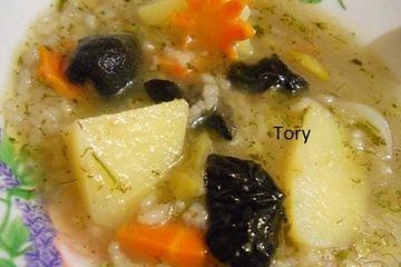 фото рецепта Рисовый суп с маслятами