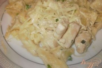 фото рецепта Феттуччине  в сливочном соусе с мясом