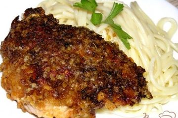 фото рецепта Курица в хрустящей панировке с пшеничными хлопьями