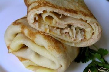 фото рецепта Блины с паштетом и сыром