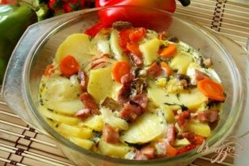 фото рецепта Чихиртма с овощами и колбасой
