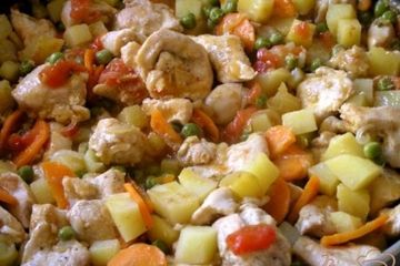 фото рецепта Быстрое жаркое из курицы с овощами