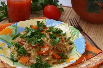 фото рецепта Капуста с рисом по-гречески