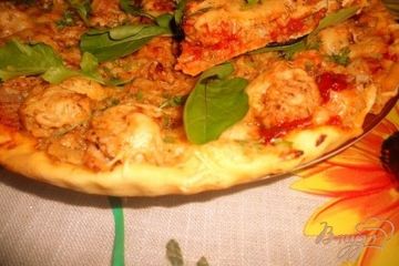фото рецепта Пицца с курицей и рисом