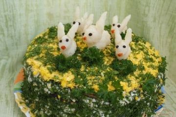 фото рецепта Печёночный торт с грибами