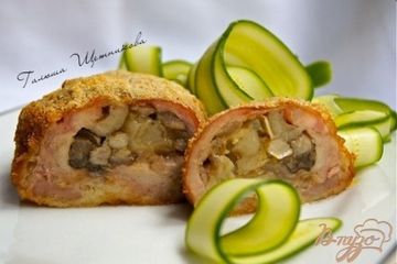 фото рецепта Куриные зразы с лесными грибами и сыром