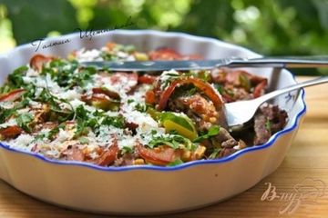 фото рецепта Запеченное мясо с овощами и грибами
