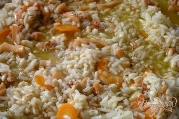 фото рецепта Паэлья из риса и перловки с морепродуктами