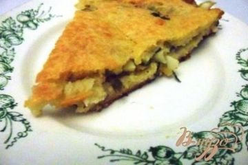 фото рецепта Заливной пирог с зелёным луком и яйцом