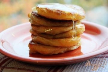 фото рецепта Солнечные дрожжевые оладьи с тыквой и мёдом ...для хмурой осени