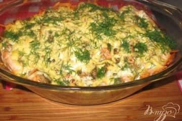 фото рецепта Запеканка из семги с овощами Именинная