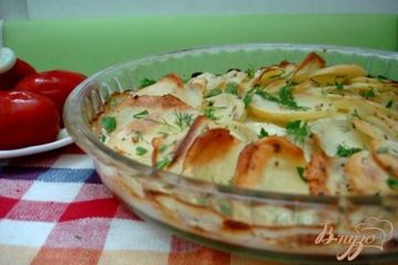 фото рецепта Картофель запеченный со сливками