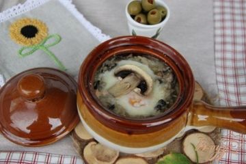 фото рецепта Рисовая запеканка с грибами по-европейски