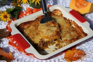 фото рецепта Гратен из тыквы и чечевицы