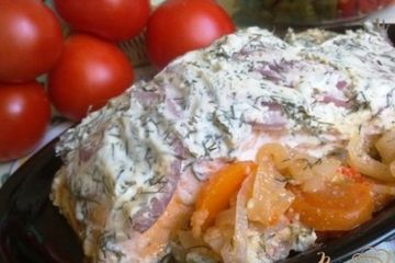 фото рецепта Запеченная форель с овощами под соусом