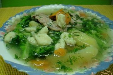 фото рецепта Куриный суп    с брокколи и клёцками.