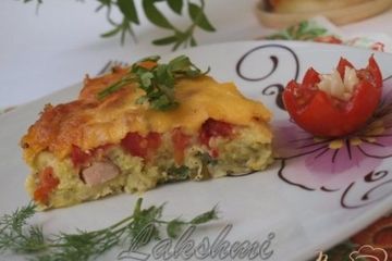 фото рецепта Кабачковая запеканка с балыком и помидорами
