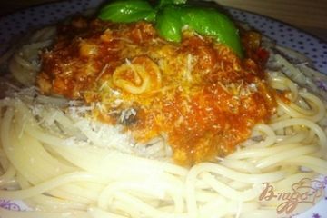 фото рецепта Паста с морепродуктами и тунцом