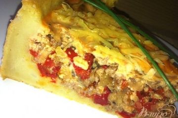 фото рецепта Мясной пирог с  болгарским перцем