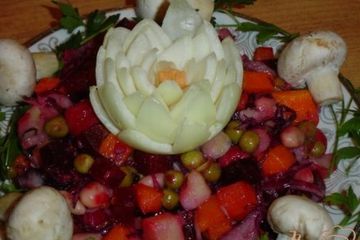 фото рецепта Винегрет со свеже-маринованными грибами