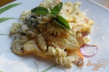 фото рецепта Фузилли с патисоном и мятным песто