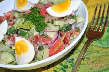 фото рецепта Овощной салат с яйцом
