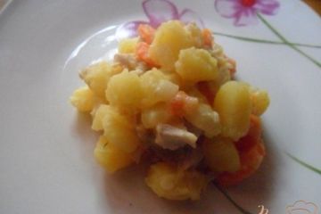 фото рецепта Морковно-картофельное пюре с курицей