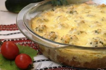 фото рецепта Кабачковая запеканка с куриными тефтелями
