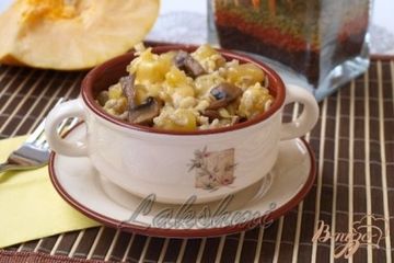 фото рецепта Орзотто с шампиньонами и тыквой