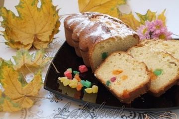 фото рецепта Йогуртовый кекс с цукатами