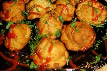 фото рецепта Жареные пельмени с грибами и капустой