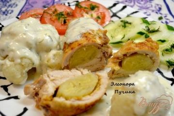 фото рецепта Куриный рулет с бананом.